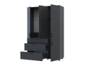 Skříň na oblečení Doros Thorn Antracit 3 DTD/3Š tyč 135х51.6х200 (44900493)