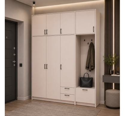 Šatní skříň Doros Rondi s věšákem a vysokým nástavcem Kašmír 3 dvere 181x52x260 (42005398)