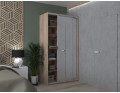 Šatní skříň Doros City Light Dub Sonoma 2 zrcadla 120×60×225 (42002036)