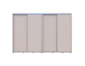 Šatní skříň s posuvnými dveřmi Doros Sigma Slim Kašmír 2+2 dveře 320x60x214.4 (42005611)