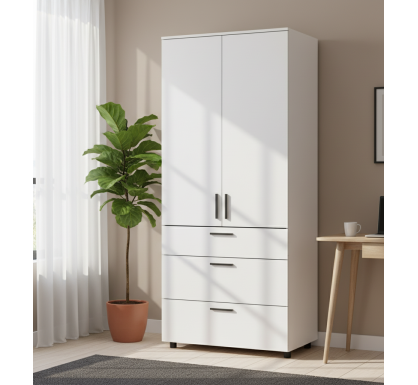 Skříň na oblečení Doros Thorn Bílá 2 DTD/3Š tyč 90х51.6х200 (44900437)