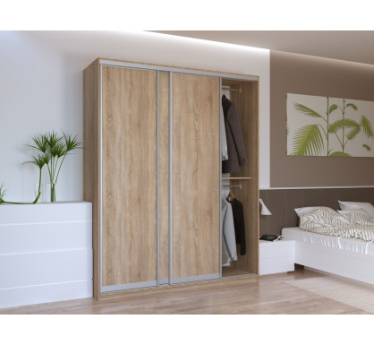 Šatní skříň Doros City Light Dub Sonoma 3 DTD 180×60×225 (42002003)