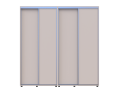 Šatní skříň s posuvnými dveřmi Doros Sigma Slim Kašmír 2+2 dveře 210x45x214.4 (42005588)