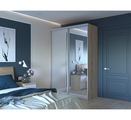 Šatní skříň Doros City Light Dub Sonoma 2 zrcadla 150×45×225 (42002038)