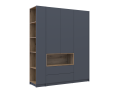 Šatní skříň s výklenkem a regálem Doros Dale Antracit/Dub Evok 3 dveře 178×52×220 (42005338)