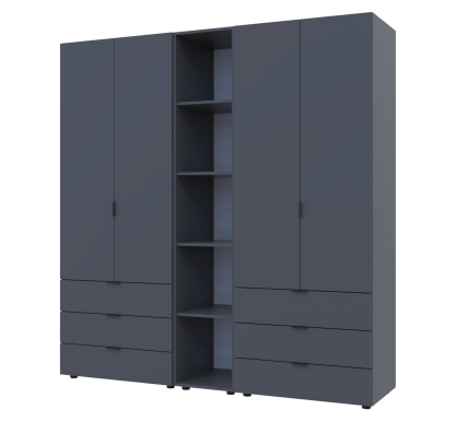 Set Doros Gelar s regálem Grafit 2+2 dveře 193,2 × 49,5 × 203,4 (42005056)