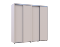 Šatní skříň s posuvnými dveřmi Doros Sigma Slim Kašmír 2+2 dveře 210x60x214.4 (42005589)