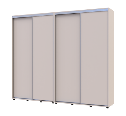 Šatní skříň s posuvnými dveřmi Doros Sigma Slim Kašmír 2+2 dveře 250x45x214.4 (42005596)