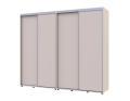 Šatní skříň s posuvnými dveřmi Doros Sigma Slim Kašmír 2+2 dveře 250x60x214.4 (42005597)