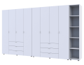 Set Doros Gelar s regálem Bílý 4+4 dveře 348,2×49,5×203,4 (42005040)