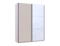 Šatní skříň s posuvnými dveřmi Doros G-Caiser Kašmír / Bílá 1 DTD / 1 sklo / 3 části 180x60x240 (42005322)