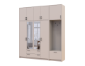Šatní skříň Doros Rondi s věšákem, zrcadlem a vysokým nástavcem Kašmír 4 dvere 220x52x260 (42005408)