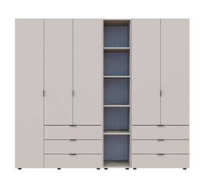 Skříň na oblečení Doros Gelar s regálem Kašmír 2+3 dveře 231,9 × 49,5 × 203,4 (80737650)
