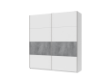 Šatní skříň Doros G-Caiser Bílá / Bílá vložka Beton 2 DTD / 4 části 220×60×240 (42003004)