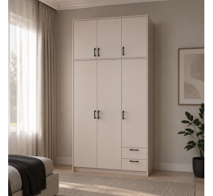 Šatní skříň Doros Rondy s s vysokým nástavcem Kašmír 3 dvere 121x52x260 (80738485)