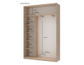 Šatní skříň Doros City Light Dub Sonoma 2 zrcadla 150×45×225 (42002038)