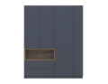 Šatní skříň s výklenkem a regálem Doros Dale Antracit/Dub Evok 3 dveře 178×52×220 (42005338)