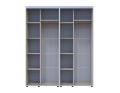 Šatní skříň s posuvnými dveřmi Doros Sigma Slim Kašmír 2+2 dveře 180x60x214.4 (42005583)