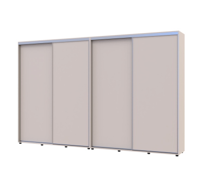 Šatní skříň s posuvnými dveřmi Doros Sigma Slim Kašmír 2+2 dveře 340x45x214.4 (42005614)
