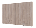 Šatní skříň na oblečení Doros Gelar set Sonoma 4+4 dveře 310×49,5×203,4 (42002129)