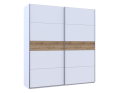 Šatní skříň Doros G-Caiser Bílá / Bílá vložka Dub Evok 2 DTD / 5 části 220×60×240 (44900283)