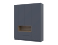 Šatní skříň s výklenkem a regálem Doros Dale Antracit/Dub Evok 3 dveře 178×52×220 (42005338)