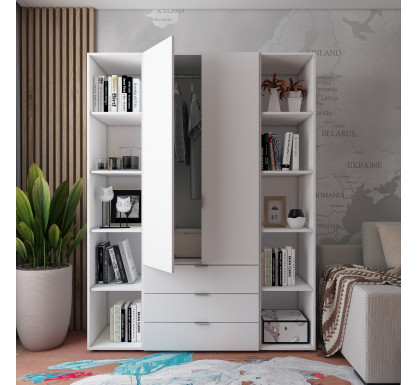 Set Doros Gelar se 2 regálů Bílý 2 dveře 153,9×49,5×203,4 (42005030)