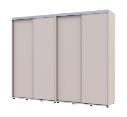 Šatní skříň s posuvnými dveřmi Doros Sigma Slim Kašmír 2+2 dveře 260x60x214.4 (42005599)