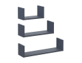 Sada polic Doros Fil Grafit 3 ks 30/45/60x15x15 (41516078)