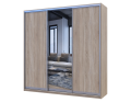 Šatní skříň Doros City Light Dub Sonoma 2 DTD / 1 zrcadlo 225×60×225 (42002135)