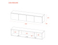 TV stolek Doros Levia Bílé dřevo 4 dveře 160x35x33 (41516117)