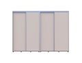Šatní skříň s posuvnými dveřmi Doros Sigma Slim Kašmír 2+2 dveře 290x45x214.4 (42005604)