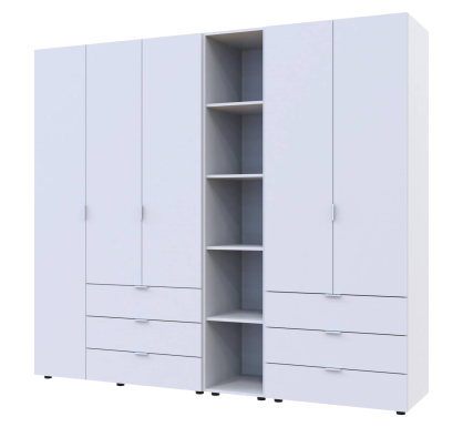 Set Doros Gelar s regálem Bílý 2+3 dveře 231,9×49,5×203,4 (42005032)