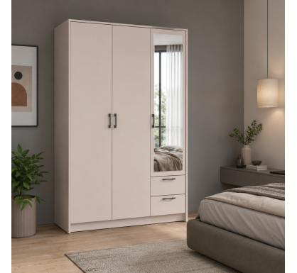 Šatní skříň Doros Rondy se zrcadlem Kašmír 3 dvere 121x52x195 (80738473)