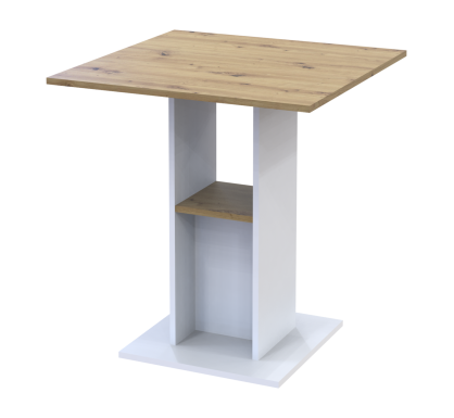 Jídelní stůl Doros Coud Bílý/Dub Artisan 70×70×74 (41510131)