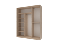 Šatní skříň Doros City Light Dub Sonoma 1 DTD / 2 zrcadla 180×60×225 (44900030)