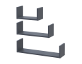 Sada polic Doros Fil Grafit 3 ks 30/45/60x15x15 (41516078)