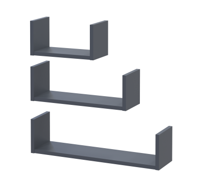 Sada polic Doros Fil Grafit 3 ks 30/45/60x15x15 (41516078)