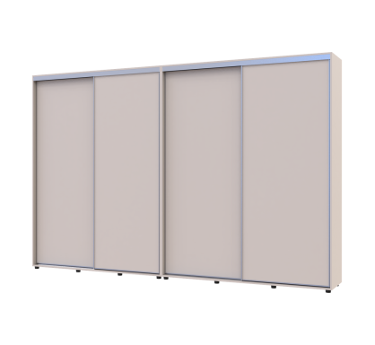 Šatní skříň s posuvnými dveřmi Doros Sigma Slim Kašmír 2+2 dveře 330x45x214.4 (42005612)