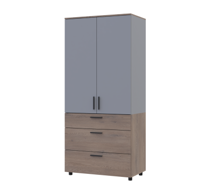 Skříň na oblečení Doros Thorn Cremona Cannolo/Šedá 2 DTD/3Š tyč 90х51.6х200 (44900457)