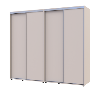 Šatní skříň s posuvnými dveřmi Doros Sigma Slim Kašmír 2+2 dveře 240x60x214.4 (42005595)