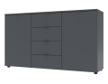 Komoda Doros Ron 5 Grafit 2 dveře 4 zásuvky 140 × 38 × 81 (44900235)