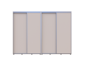 Šatní skříň s posuvnými dveřmi Doros Sigma Slim Kašmír 2+2 dveře 290x60x214.4 (42005605)