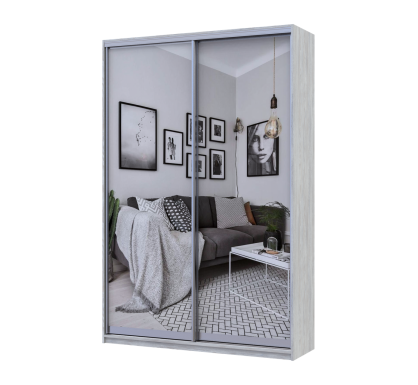 Šatní skříň Doros City Light Borovice Natti 2 zrcadla 120×60×225 (80736502)