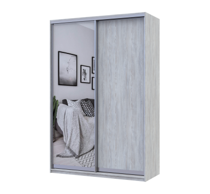 Šatní skříň Doros City Light Borovice Natti 1 DTD / 1 zrcadlo 150×60×225 (80736510)