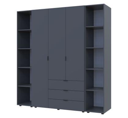 Set Doros Gelar se 2 regálů Grafit 3 dveře 192,6×49,5×203,4 (42005060)