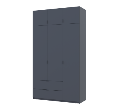 Šatní skříň Lukas Grafit/Grafit 3 dveře 135x50x240 (80737801)