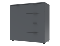 Komoda Doros Ron 1 1 dveře 4 zásuvky Grafit 80 × 38 × 81 (41516006)