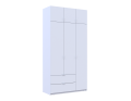 Šatní skříň Lukas Bílý/Bílý 3 dveře 120x50x240 (80737796)