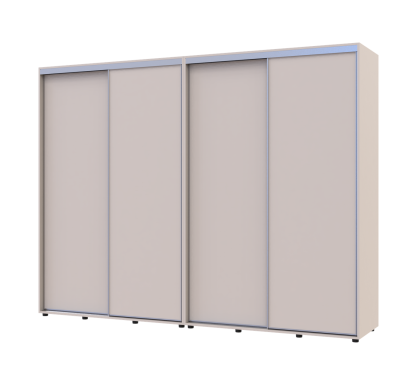Šatní skříň s posuvnými dveřmi Doros Sigma Slim Kašmír 2+2 dveře 280x60x214.4 (42005603)